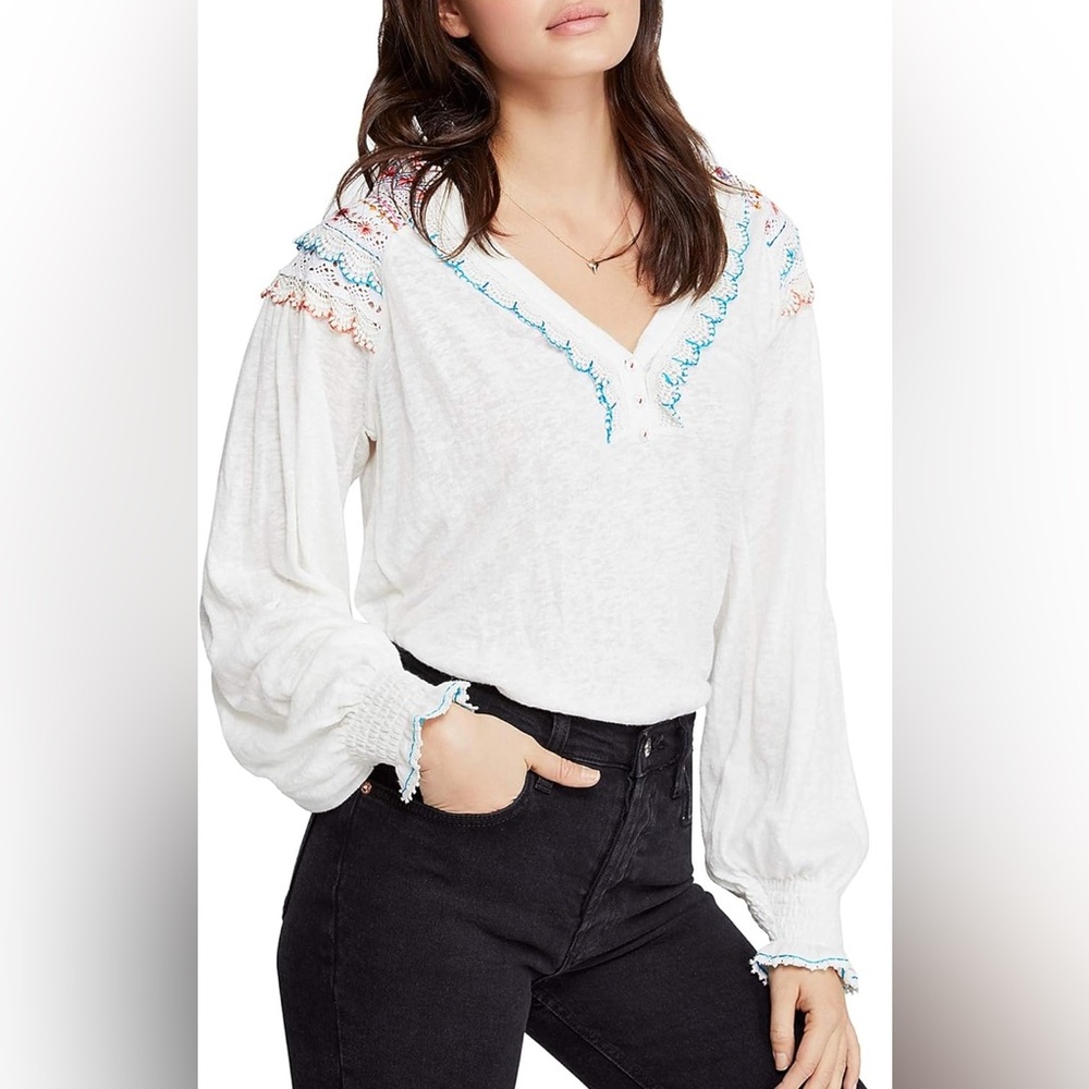 Free People Womens Siesta Fiesta Pullover Blouse